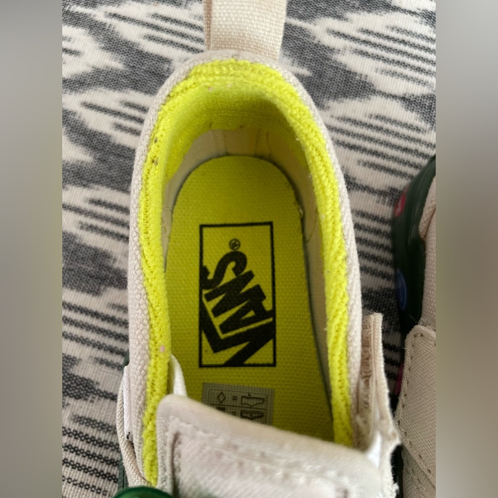 Vans: Toddler Green and Cream Avocado Slip-On Shoes - Picture 10 of 16